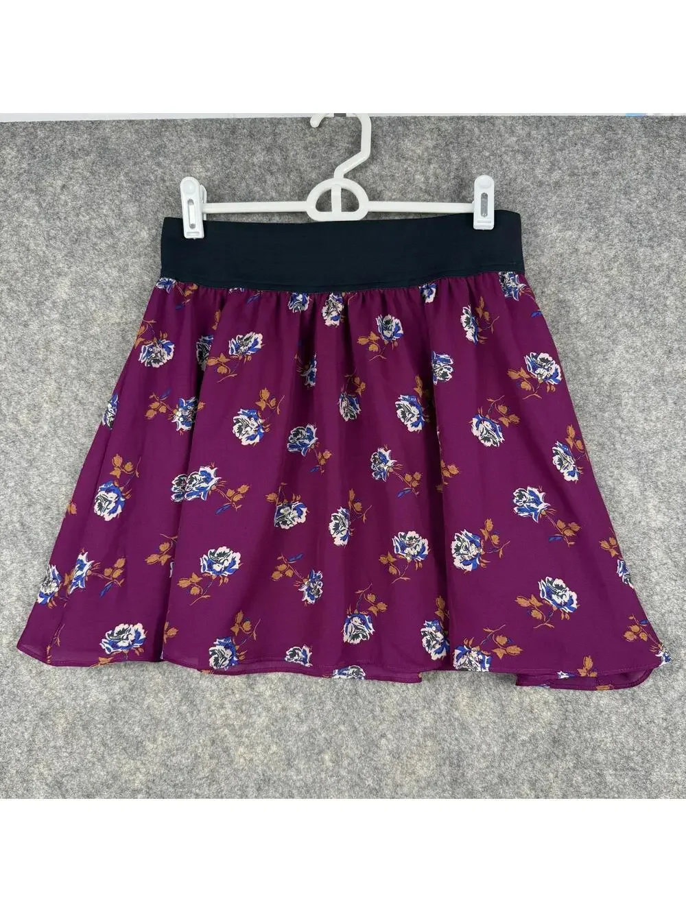 Women’s Skirt Burgundy Floral Sequins Whimsigoth Fairy Gothic Mystical Large 104